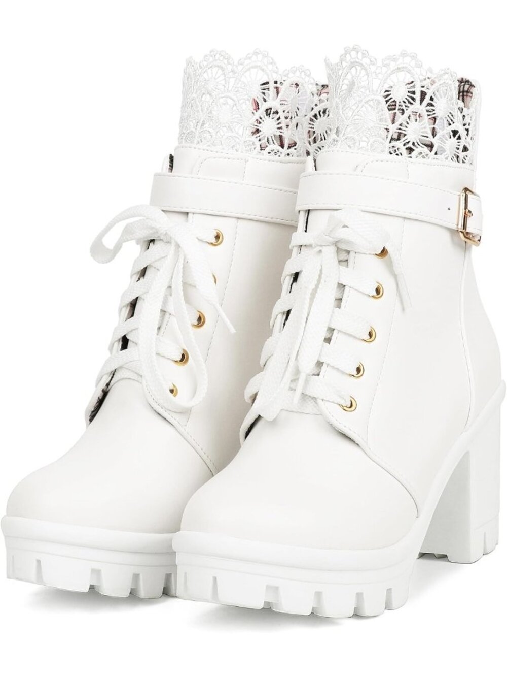 Lace-Up Goth Ankle Boots for Women - Platform Combat Style, Trendy & Edgy